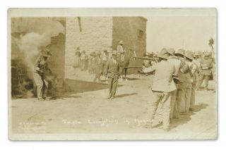 1916 Firing Squad Execution Prisoner Shooting / Mexican Revolution Rppc Postcard