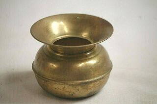 Old Vintage 2 - 1/4 " Mini Brass Chewing Tobacco Desk Spittoon Or Cuspidor Man Cave