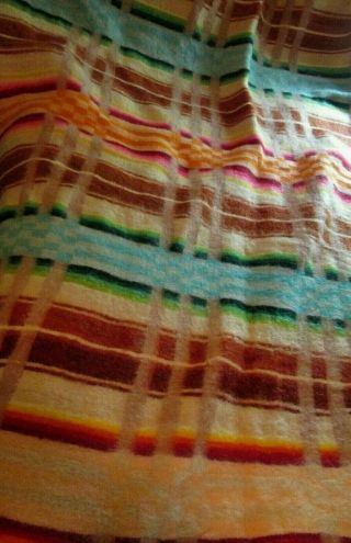 Vintage Wool Indian Horse Blanket Look Old Colorful Wool Blanket 84 " X 59 "