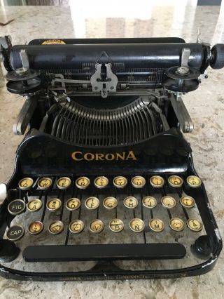 Antique Folding Corona Typewriter With Case,  Early 1900 