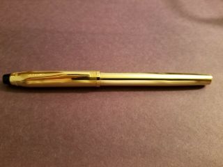 Cross Century Ii 1/2010k Gold Filled/rolled Gold Cap & Barrel Fountain Pen F Nib