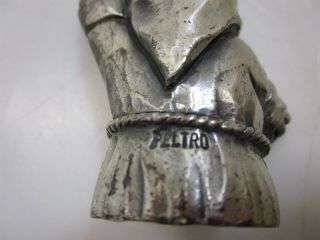 Set of 5 Monks Band Musician Figures Made in Italy Peltro Pewter Horns Symbols 3