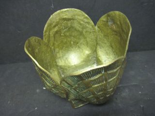 Heavy Vintage Solid Cast Brass Scallop Sea Shell Planter 5 