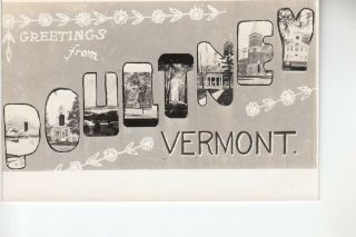 Real Photo Postcard Large Letter Greetings From Poultney Vt