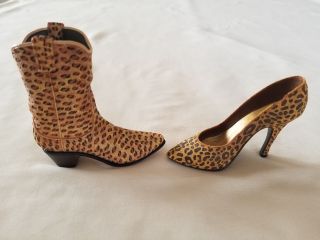 " Leopard Stiletto " 25017 - Raine Just The Right Shoe,  4 " Nostalgia Cowboy Boot