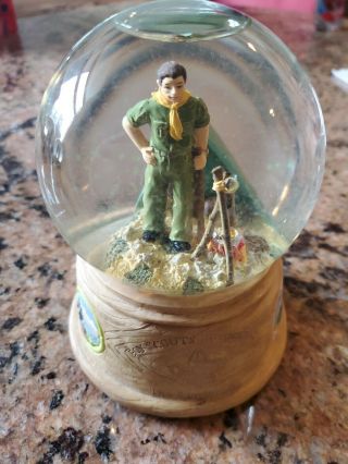Boy Scout Norman Rockwell Inspired Snow Globe " The Scoutmaster” & Music Box