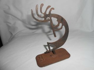 Vintage 6 " Kokopelli Statue / Figurine With Attached Metal Base W / Marking