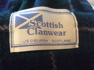 Scottish Clanswear Wool Plaid Blanket,  Blue,  Green,  Black,  Red 5