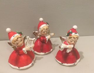 Vintage Napco Christmas Pretty Little Girls Angel Figurine Musicians Mij Sears