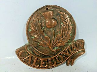 Antique Pressed Copper Caledonian Insurance Company Fire Mark Sign