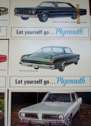 10 VINTAGE 1966 - 1970 AUTO DEALER ADVERTISING POSTCARDS – PLYMOUTH,  CHRYSLER 4