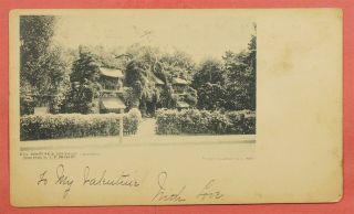 1902 Private Mailing Card Col Warings Home Newport Rhode Island Ri