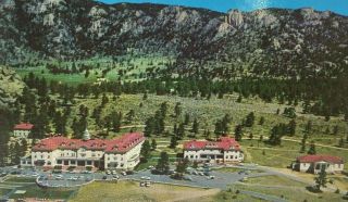 Stanley Hotel Postcard Estes Park Co Colorado Aerial Air View 1961
