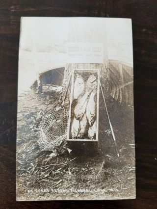 1917 Pickeral Lake Wisconsin Tyra’s Resort Real Photo Postcard