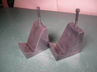 Old Vintage Machining Tools Machinist Rare V - Blocks Set