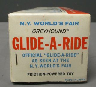 RARE 1964 - 1965 NY World ' s Fair Greyhound Glide - A - Ride Friction Toy CAR/TRAM SET 7