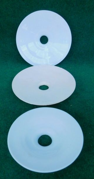 3 Flat Milk Glass Industrial Lamp Shades Industrial Light Shade 8 - 91/4 " Dia