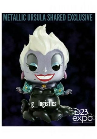 FUNKO POP THE LITTLE MERMAID METALLIC URSULA.  D23 EXPO SHARED EXCLUSIVE.  IN HAND 8