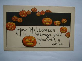 Antique Halloween Postcard - C.  1909 Bas Relief Leubrie & Elkins