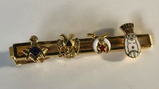 Royal Order Of Jesters Shriner Bahia 2.  5 " Gold Tie Clip 32