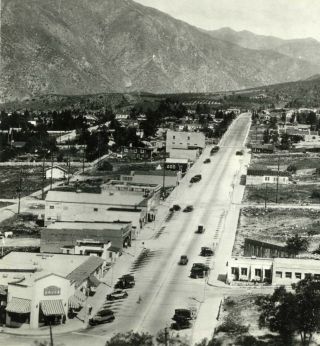 1927 RPPC TUJUNGA LOS ANGELES CA BIRDS - EYE VIEW of TOWN 