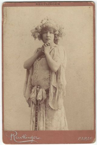 Cdv: Actress Sarah Bernhardt Photographed By Reutlinger