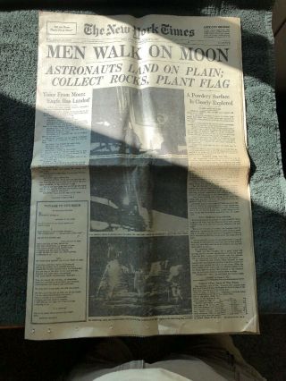 Apollo 11 Moon Landing 1969 York Times Newspaper Late City Edition 3