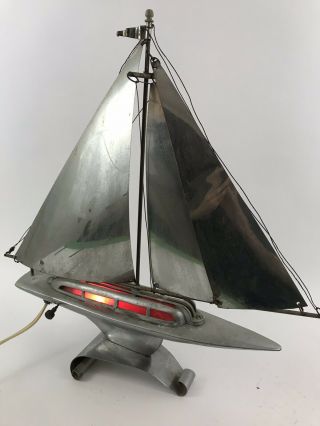 Vintage Ship Sailboat Nautical Tv Lamp Night Light Mid - Century Retro