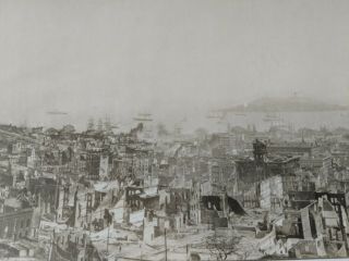 The Burning of San Francisco 1906 Historic Panoramic.  During and Post Burning. 5
