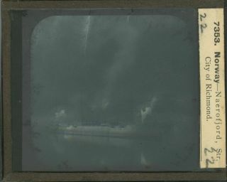 c1892 Lantern Slide Steamer City of Richmond,  Norway Fjord,  T.  H.  McAllister,  NY 2
