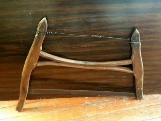 Antique Vintage Wood Crosscut Buck Bow Saw 28” Blade Hardware (3)