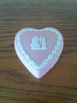 Pink Wedgewood Heart Trinket Box