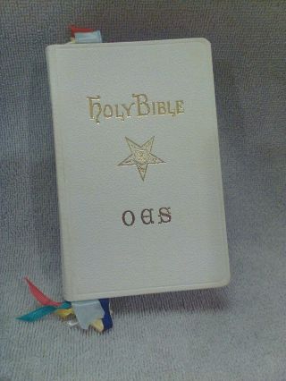 Order Of The Eastern Star Holy Bible White Leatherette Soft Cover
