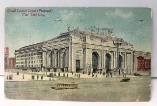Vintage Post Card - Grand Central Depot.  York City / Postmark Madison Sq 1912