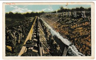 Vtg Postcard Wwi Us Army Soldiers Rifle Gun Range Pits Color Unposted Undivided