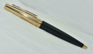St Dupont Ellipsis Ballpoint Pen Black Precious Resin Gold Trim