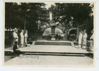 Vintage 1932 Photograph China Hang Chow Princess Tombs Sharp Photo Hangzhou