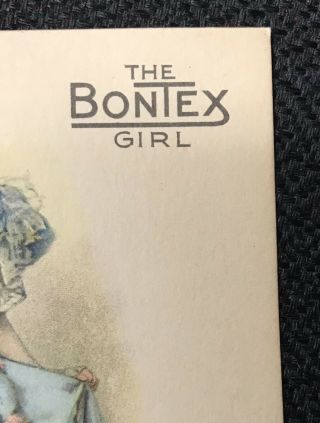 The Bontex Girl Sewing Blue Dress Paris Texas Advertising Postcard Unposted 3