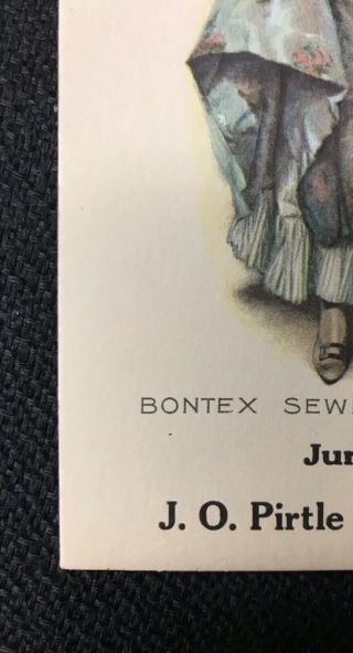 The Bontex Girl Sewing Blue Dress Paris Texas Advertising Postcard Unposted 5