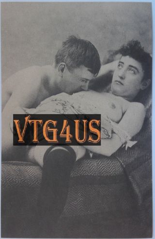 Vintage Wpu Postcard Risque Interest Man Naked Photo French Nude Woman Erotica