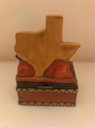Texas_Hinged Trinket Box_Souvenir_Gift_Collectible Keepsake_Armadillo_Star_Decor 3
