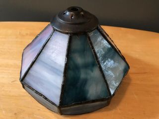 Tiffany Style Stained Glass Leaded Lamp Shade Blue Purple Shade Only