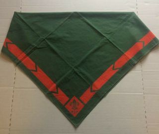Vintage Boy Scouts Of America Neckerchief/scarf.  Green And Red/orange