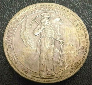 1915 Panama California Exposition San Diego - Panama Canal Silver Token / Medal
