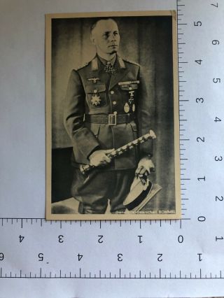 Wwii Ww2 German Postcard Wehrmacht Erwin Rommel Field Marshall
