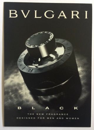 Bvlgari Black With Fragrance Patch Advertising Postcard