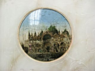 Antique Venice Italy Marble Paperweight Shaped Like Book reverse painted picture 3