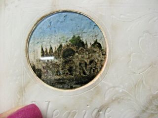 Antique Venice Italy Marble Paperweight Shaped Like Book reverse painted picture 4