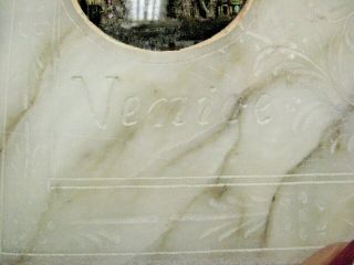 Antique Venice Italy Marble Paperweight Shaped Like Book reverse painted picture 5