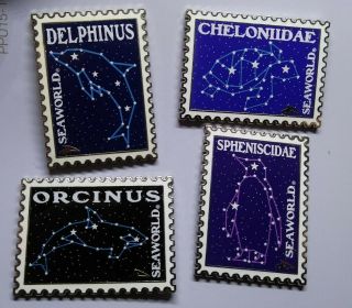 Sea World Busch Gardens Ambassador Constellation Stamps 4 Pin Set P1